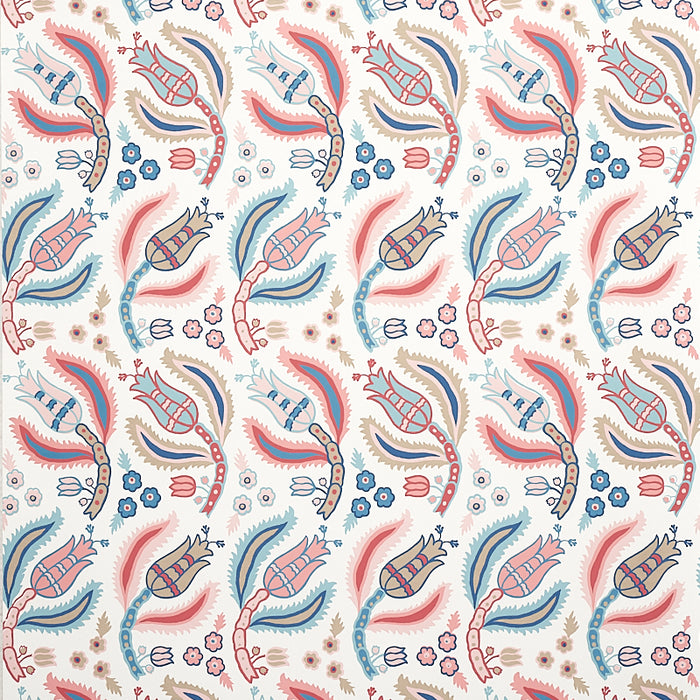 Schumacher Malabar Vine Rose & Delft Wallpaper Sample 5012341