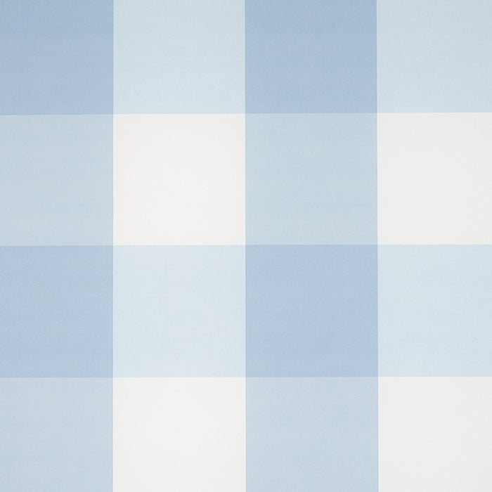Schumacher Willa Check Large Chambray Wallpaper Sample 5012350