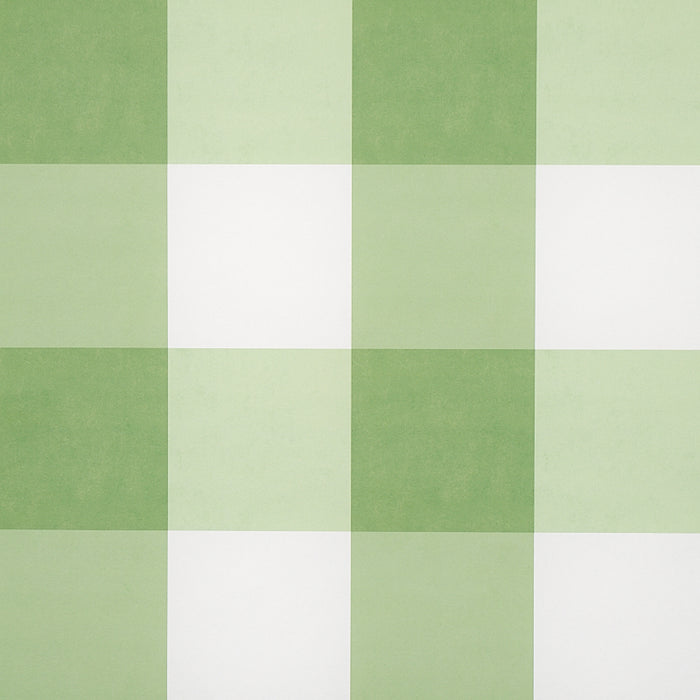 Schumacher Willa Check Large Leaf Wallpaper Sample 5012352