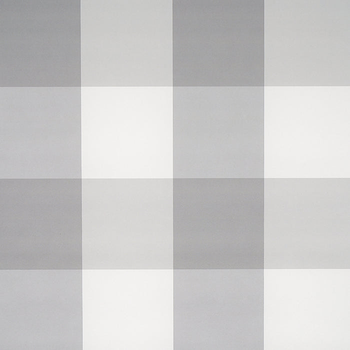 Schumacher Willa Check Large Grey Wallpaper Sample 5012357