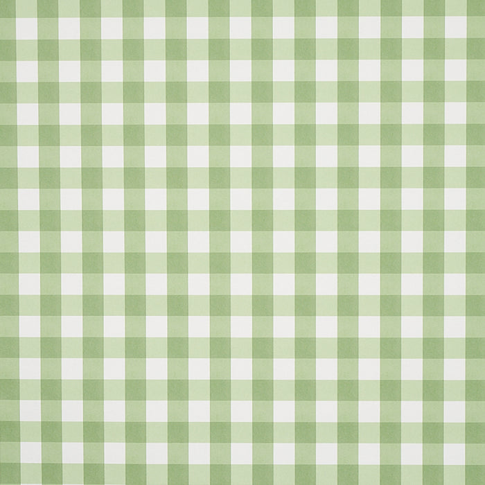 Schumacher Willa Check Small Leaf Wallpaper Sample 5012362