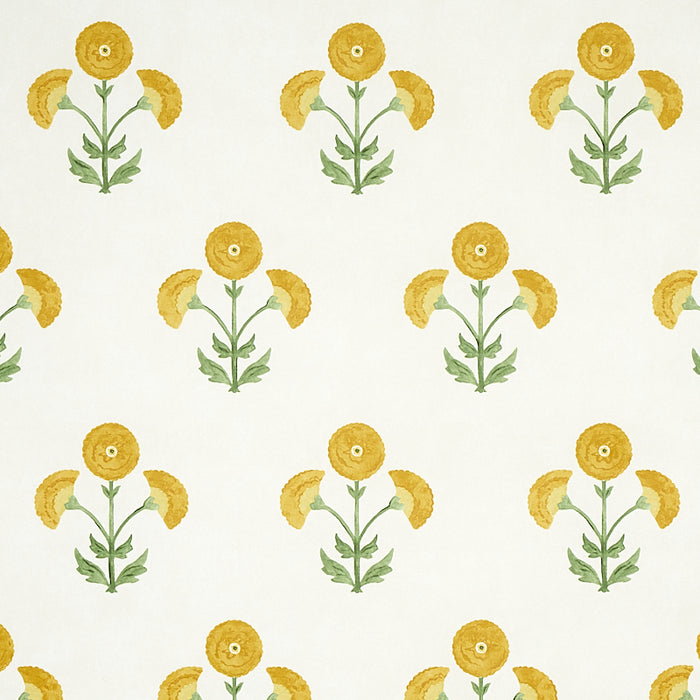 Schumacher Saranda Flower Marigold Wallpaper Sample 5012411