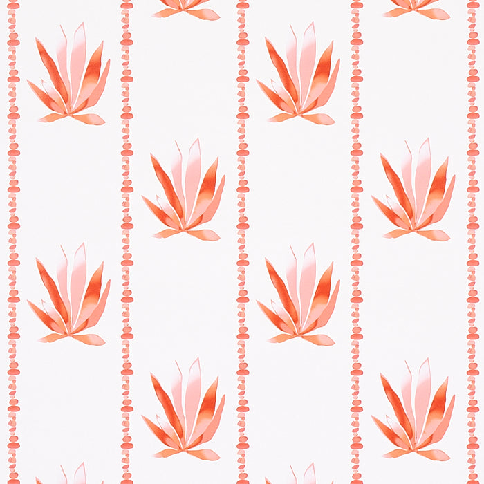 Schumacher Agave Stripe Grapefruit Wallpaper Sample 5012682