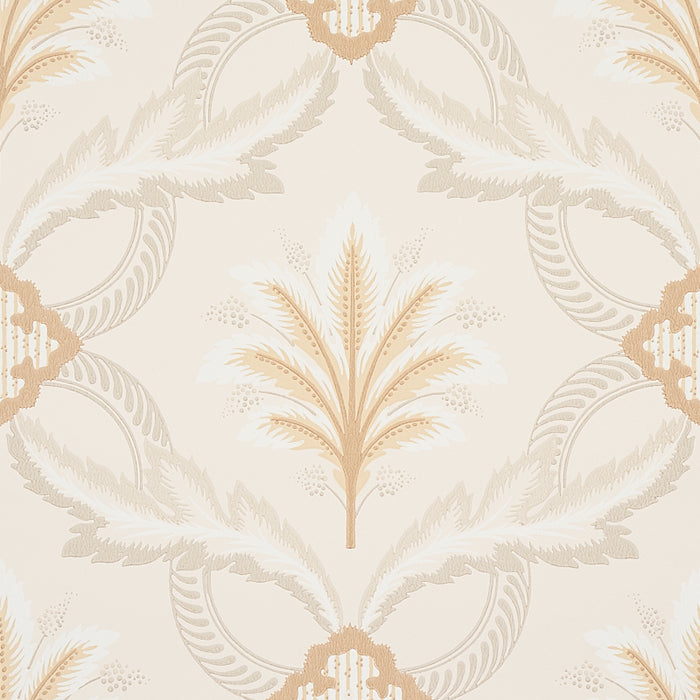 Schumacher Front Waltz Grey & Gold Wallpaper Sample 5013151
