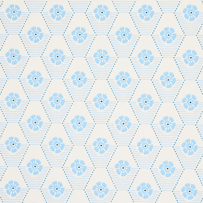 Schumacher Hive Bloom Blues Wallpaper Sample 5013161
