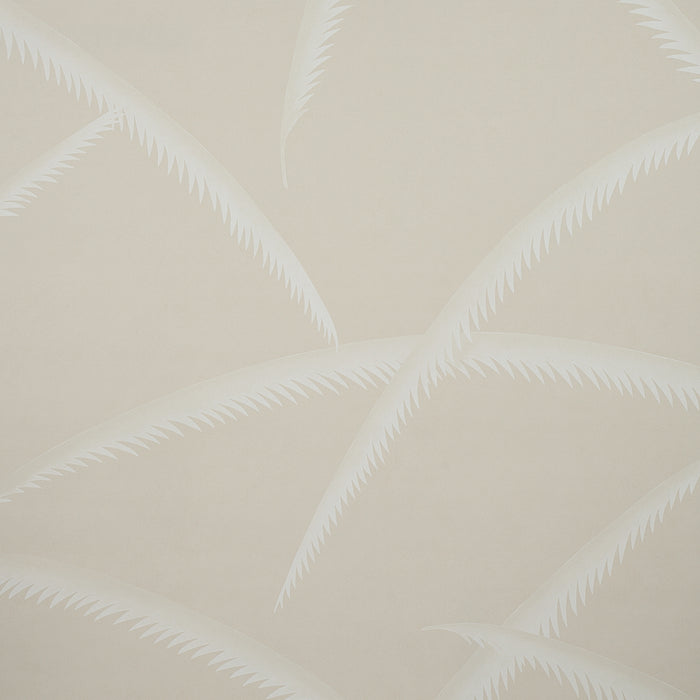 Schumacher Deco Palms Ivory On Natural Wallpaper Sample 5013303