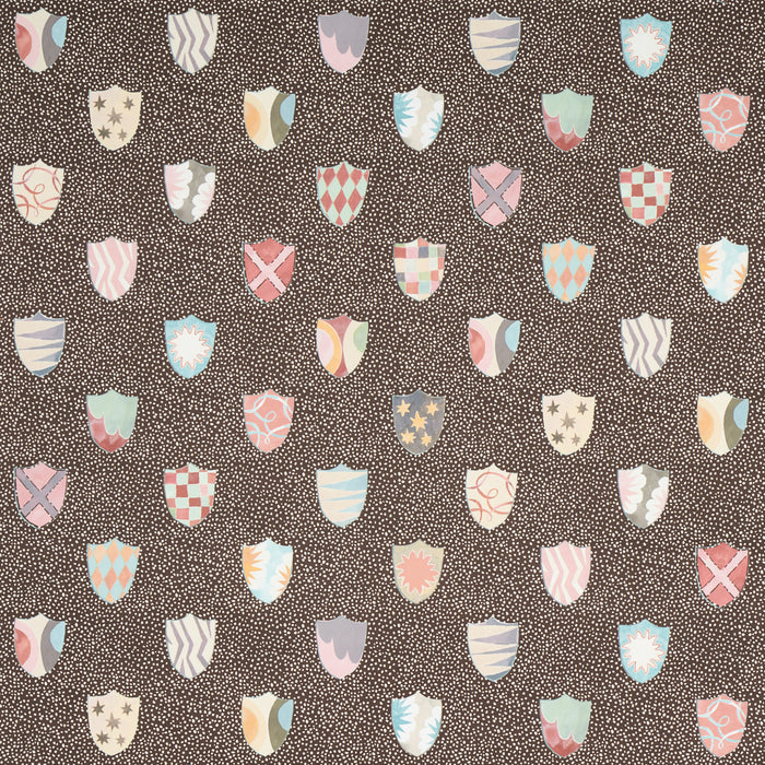 Schumacher Heraldic Brown Wallpaper Sample 5013493