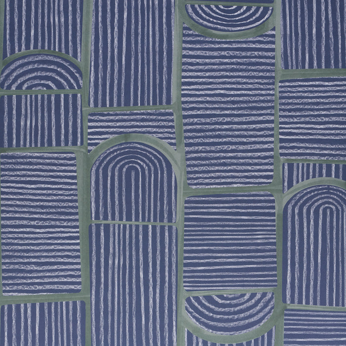 Schumacher Bloomsbury Deep Navy Wallpaper Sample 5013683