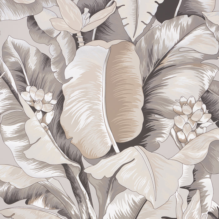 Schumacher Botanico Metallic Platinum Wallpaper Sample 5013860
