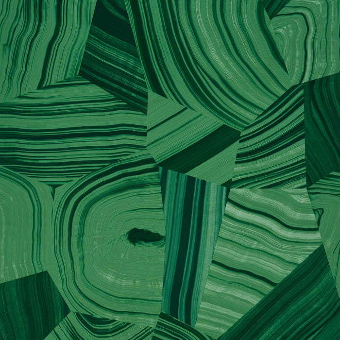 Schumacher Agate Slice Malachite Green Wallpaper Sample 5013891