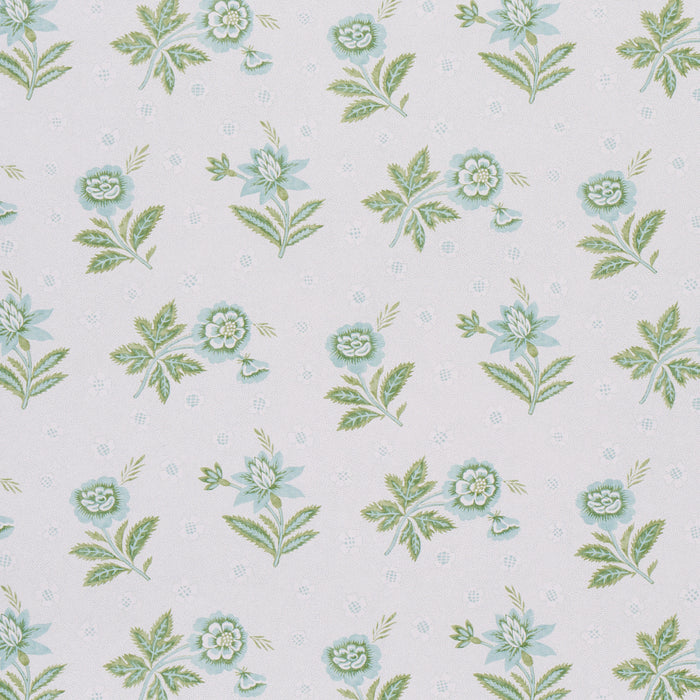 Schumacher Colline Leaf & Aqua Wallpaper Sample 5014221