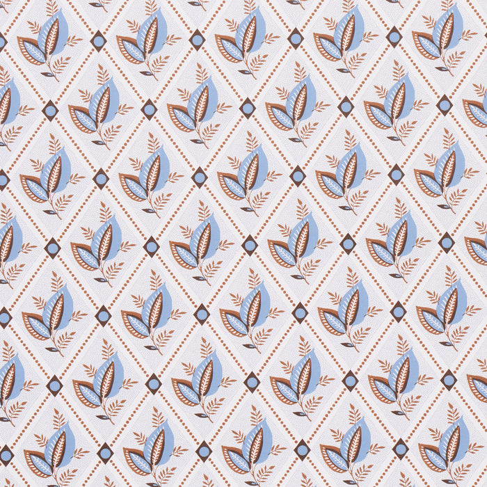 Schumacher Basile Trellis Delft & Sepia Wallpaper Sample 5014232