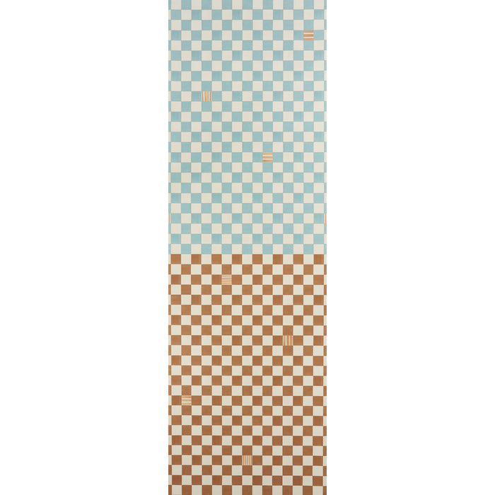 Schumacher Gambit Panel Teal & Earthy Brown Wallpaper Sample 5014260