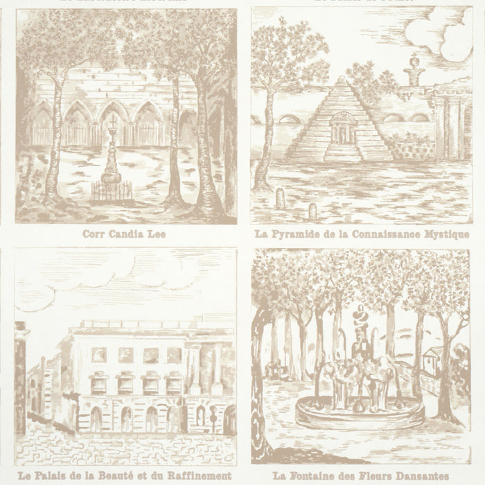 Schumacher Architecturra Ivory Wallpaper Sample 5014271