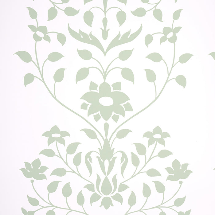Schumacher Jaipur Mughal Flower Green Wallpaper 5014461
