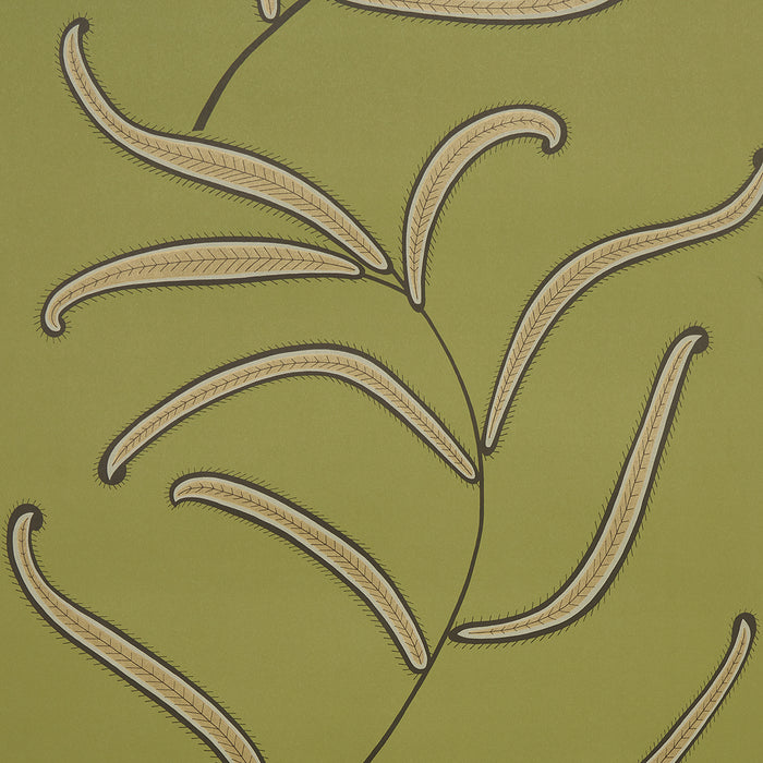 Schumacher Caterpillar Leaf Meadow Green Wallpaper Sample 5014531