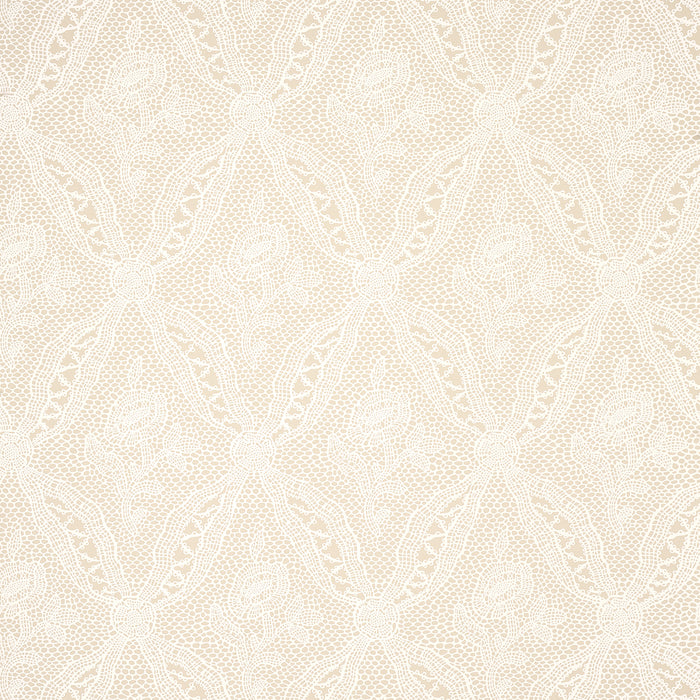 Schumacher Cosette Lace Sand Wallpaper Sample 5014721
