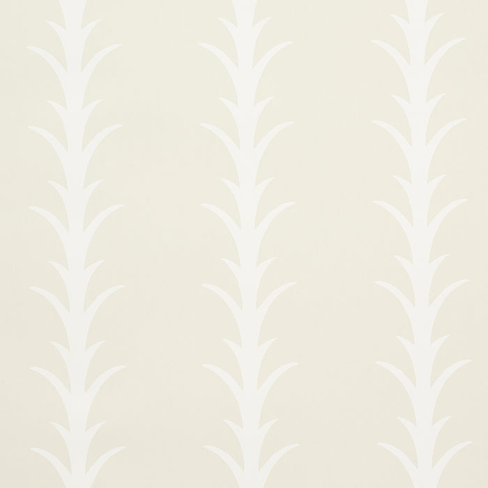 Schumacher Acanthus Stripe Ivory On Neutral Wallpaper Sample 5014771