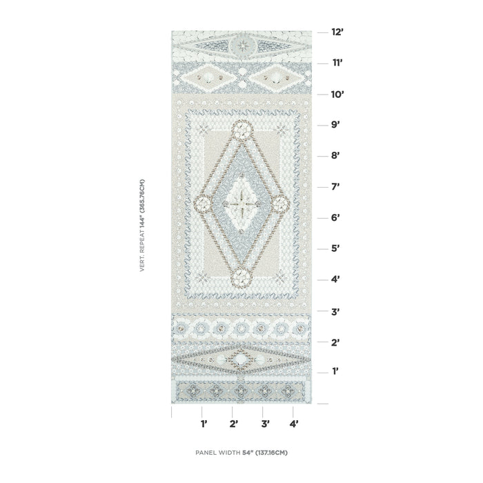 Schumacher Shell Grotto Panel A Seafoam Wallpaper Sample 5015164