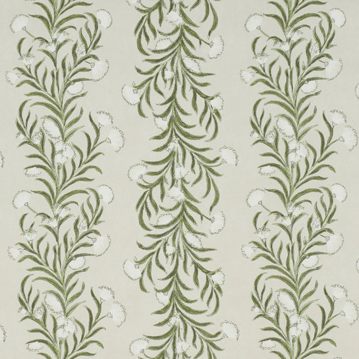 Schumacher Tasmanian Mimosa Ivory & Green Wallpaper Sample 5015362
