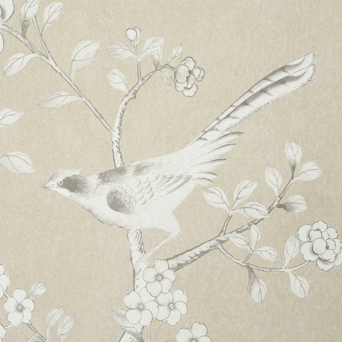 Schumacher Chinois Palais Panel Stone Wallpaper Sample 5015440