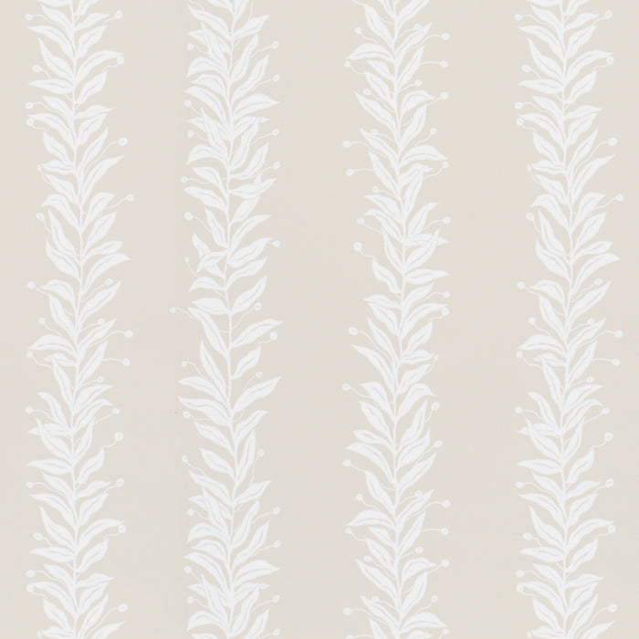 Schumacher Tendril Stripe Natural Wallpaper Sample 5015491