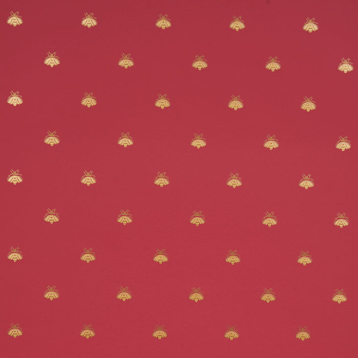 Schumacher Hubert's Bees Rouge & Gold Wallpaper Sample 5015532