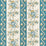 Schumacher Sylvain Floral Stripe Teal Wallpaper Sample 5015540