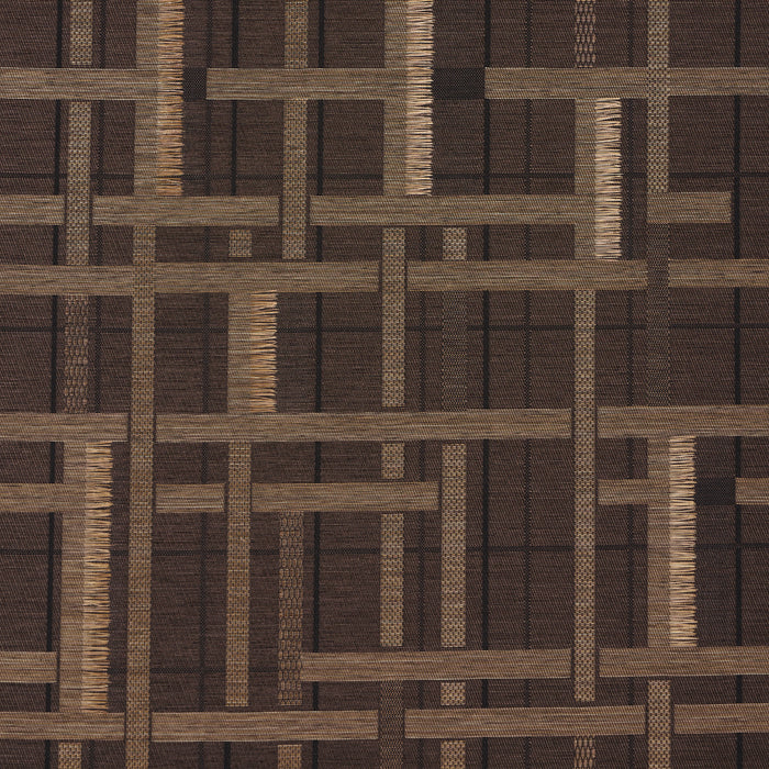 Schumacher Axel Plaid Wallcovering Saddle Brown Wallpaper Sample 5015722