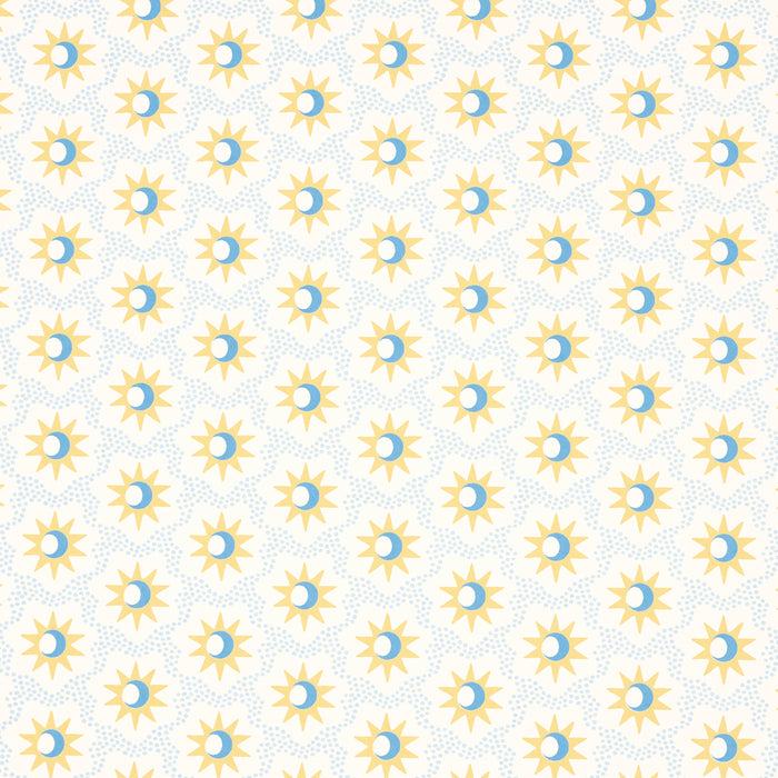 Schumacher Lucie Yellow & Sky Wallpaper Sample 5015760