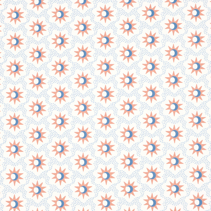 Schumacher Lucie Clay & Blue Wallpaper Sample 5015761
