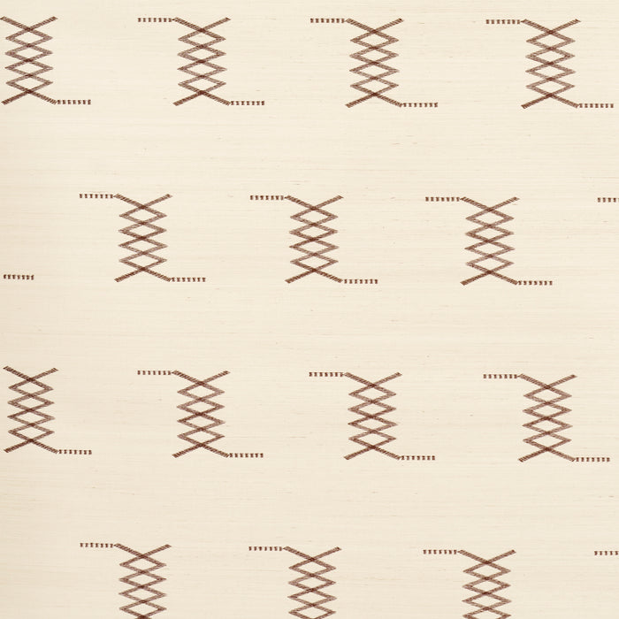 Schumacher Kin Sisal Embroidery Hazel On Ivory Wallpaper 5015780