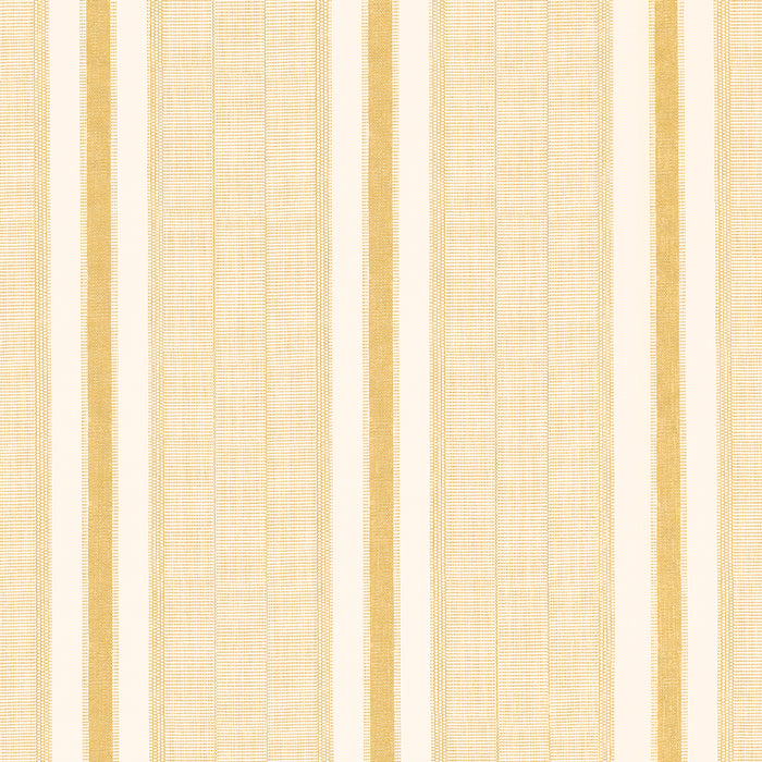 Schumacher Ipala Stripe Vinyl Ochre Wallpaper Sample 5015804
