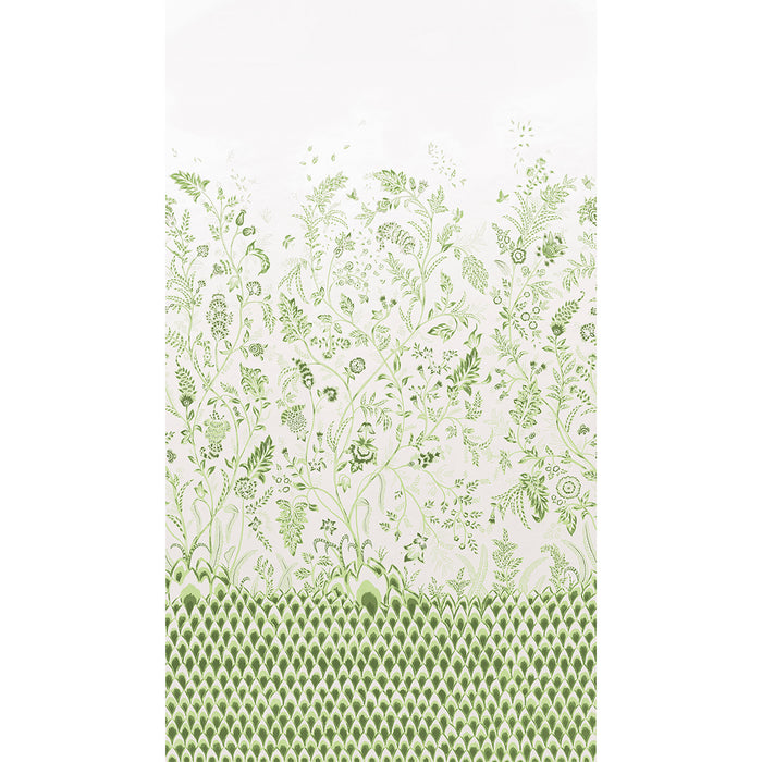 Schumacher Chinoiserie Grande Panel Set Leaf Green Wallpaper Sample 5015821