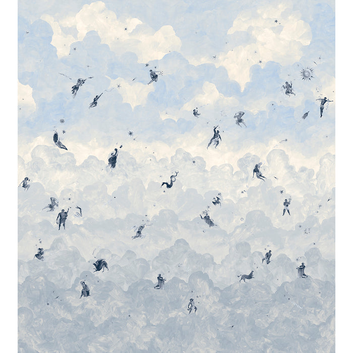 Schumacher Ascendance 3 Panel Set Clear Blue Wallpaper Sample 5016032
