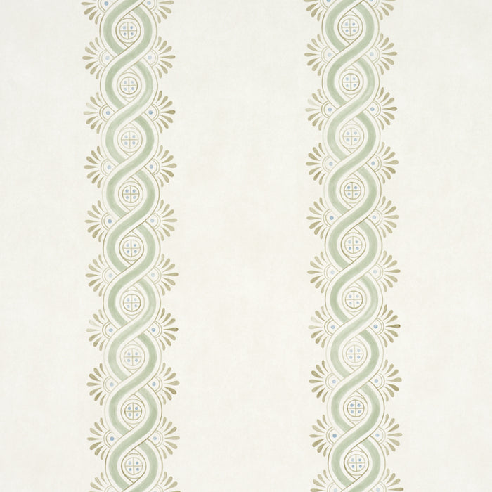 Schumacher Leonidis Stripe Green Wallpaper Sample 5016461