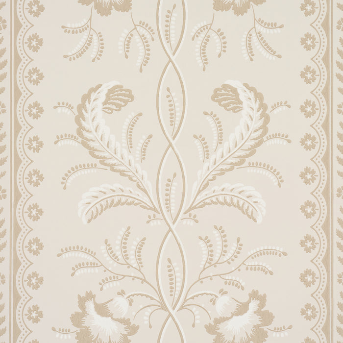 Schumacher Bell Flowers Neutral Wallpaper Sample 5016492