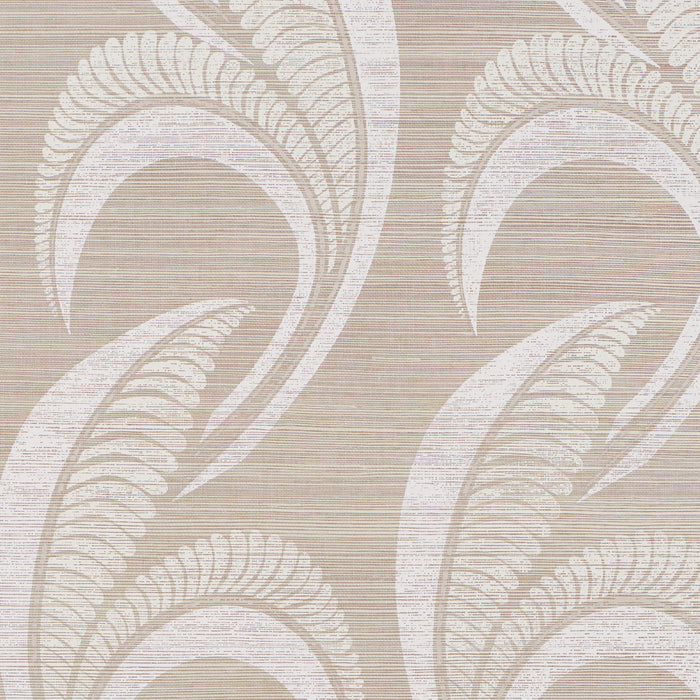 Schumacher Banana Leaf Sisal Silver Wallpaper Sample 5016551