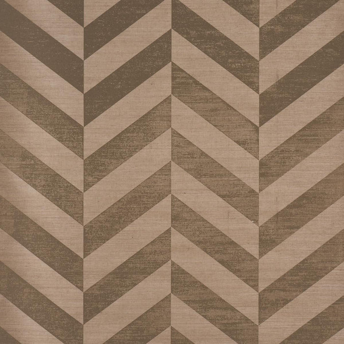 Schumacher Staggered Chevron Sisal Brown Wallpaper Sample 5016561