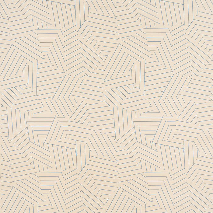 Schumacher Deconstructed Stripe Sisal Cobalt Wallpaper 5016581