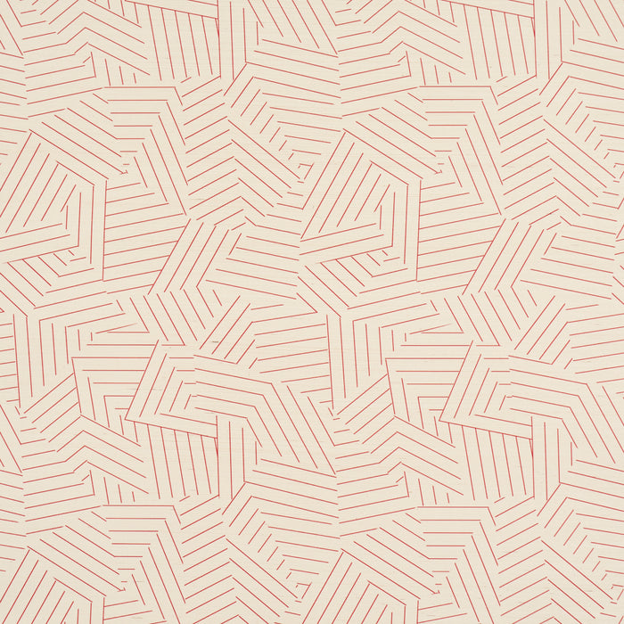 Schumacher Deconstructed Stripe Sisal Red Wallpaper 5016582