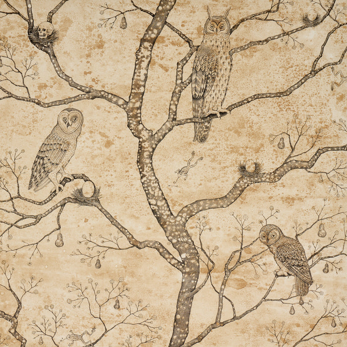Schumacher L'Attesa Nella Notte Parchment Wallpaper Sample 5017090