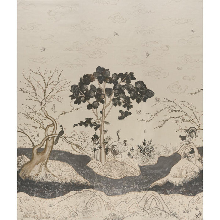 Schumacher Birdsong 3 Panel Set Carbon Wallpaper 5017110