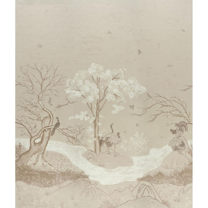 Schumacher Birdsong 3 Panel Set Ivory Wallpaper 5017111
