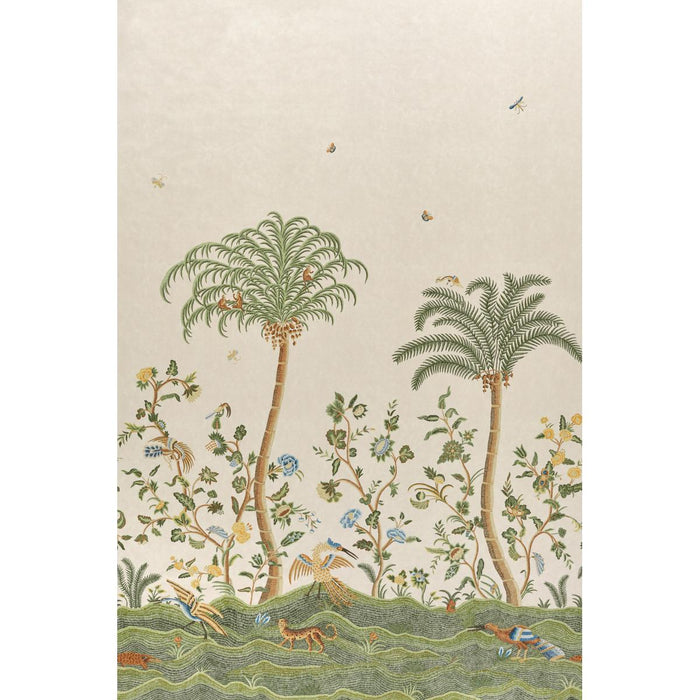 Schumacher Spotswood Crewel 2 Panel Set Sage Wallpaper Sample 5017321