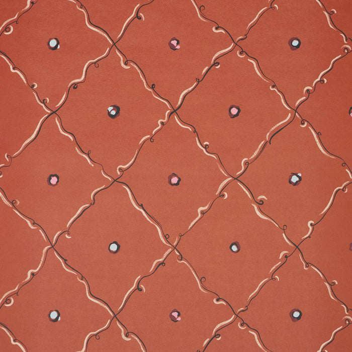 Schumacher Colette Red Wallpaper Schumacher 5017370