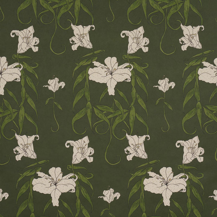 Schumacher Lady Lilith Olive Wallpaper Sample 5017380