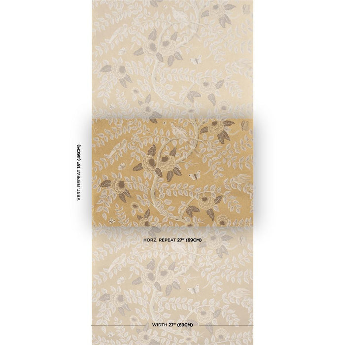 Schumacher Tole Bird Gold Wallpaper Sample 5017540
