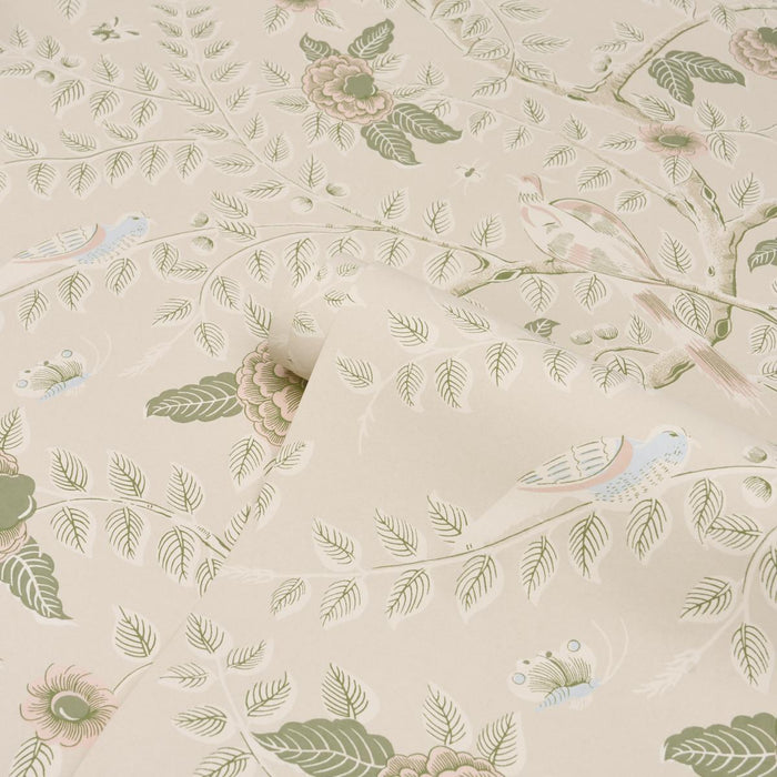 Schumacher Tole Bird Petal Wallpaper Sample 5017541