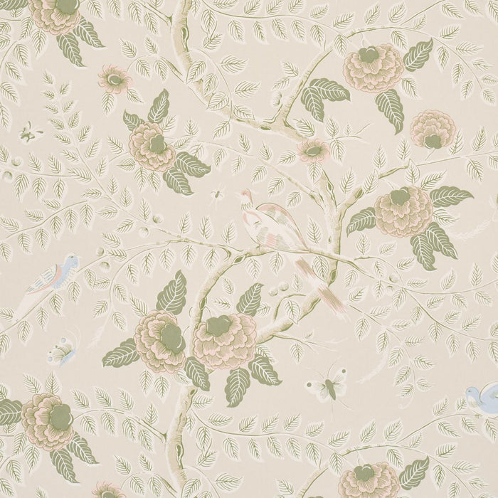 Schumacher Tole Bird Petal Wallpaper Sample 5017541